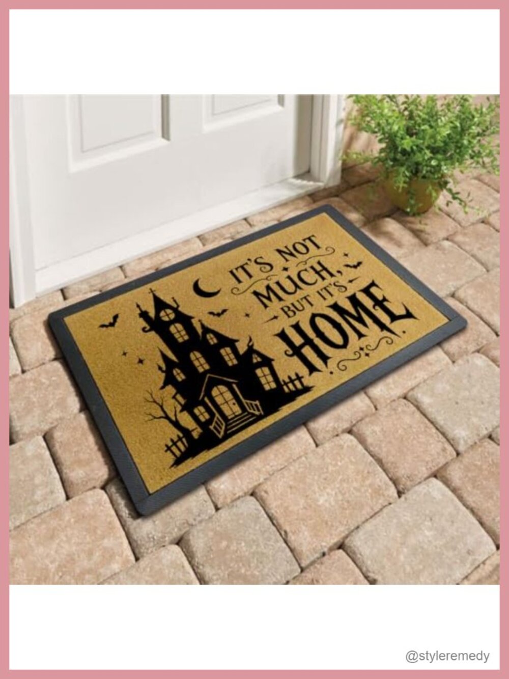 Funny Halloween Haunted House Doormat Low Profile Non-Slip Rubber Backing